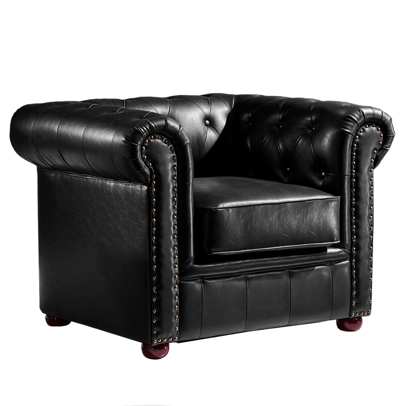 Sillon chester new similpiel negra