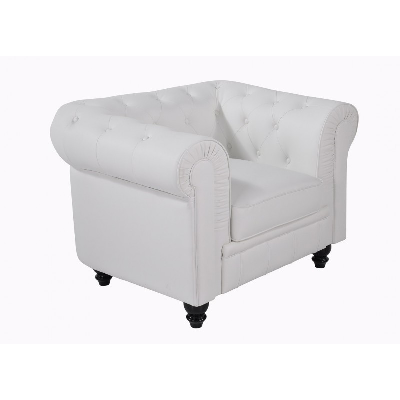 Sillon chester similpiel blanca