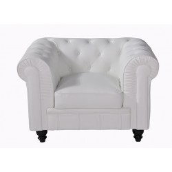 Sillon chester similpiel blanca