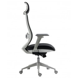 Sillón de oficina ergonómico malla y asiento negro gris