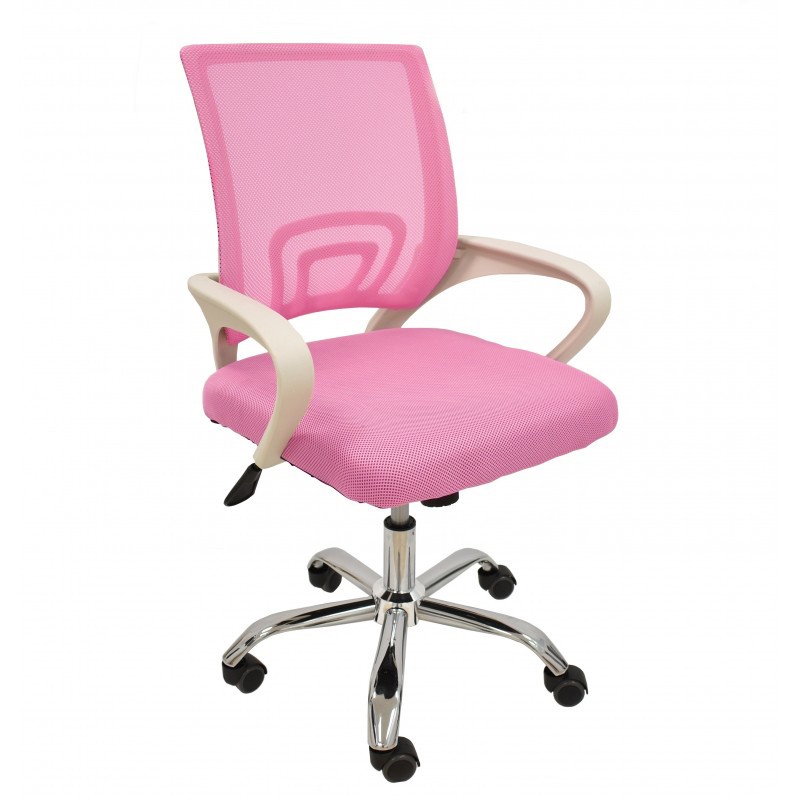 Sillón de oficina Silen new basculante malla y tejido rosa