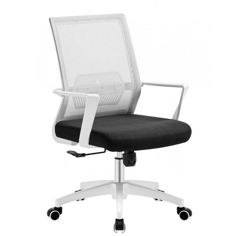 Sillón de oficina Silen new blanco malla gris tejido negro