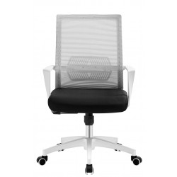 Sillón de oficina Silen new blanco malla gris tejido negro