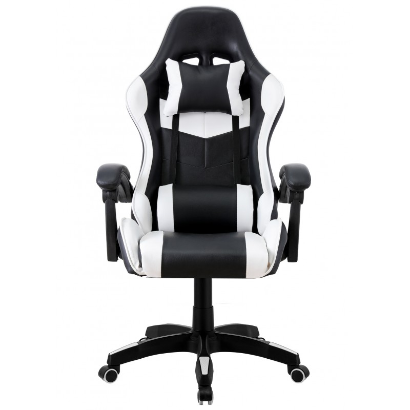 Sillón alto racing Gamer similpiel negra blanca