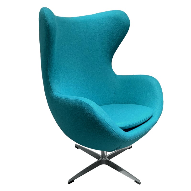 Sillon Egg tejido cachemira turquesa