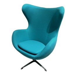 Sillon giratorio Egg tejido cachemira turquesa