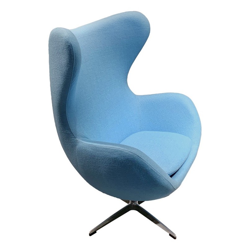 Sillon giratorio Egg tejido cachemira azul