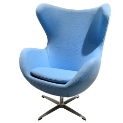 Sillon giratorio Egg tejido cachemira azul