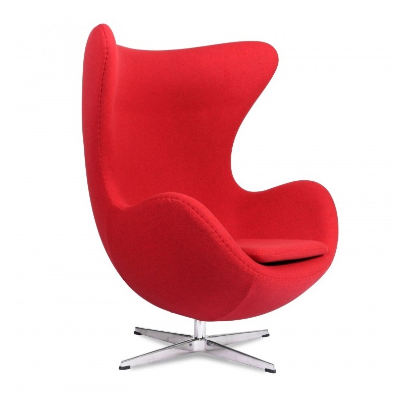 Sillon giratorio Egg tejido cachemira rojo