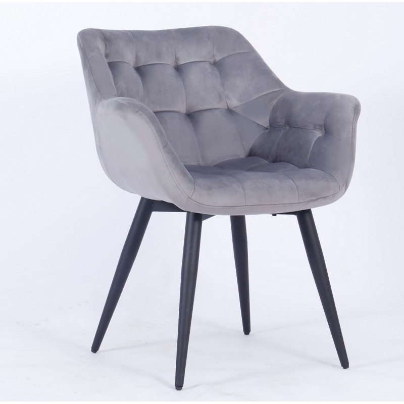 Sillon Brayton tapizado velvet gris