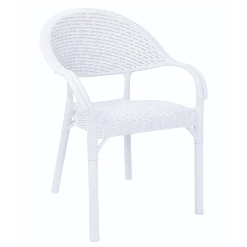 Sillón apilable polipropileno blanco