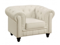 Sillon Chesterfiel capitone piel blanco