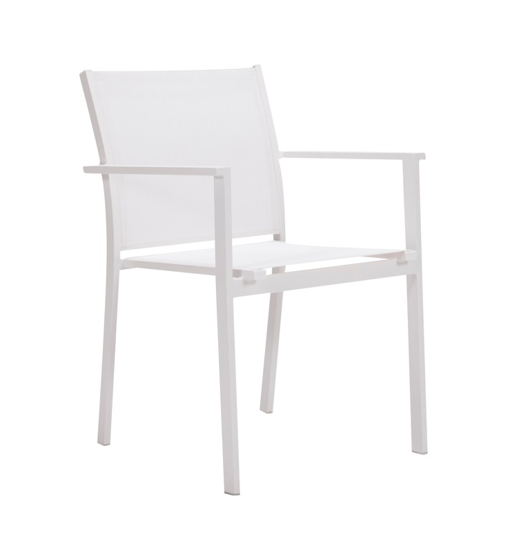 Sillon terraza aluminio textilene blanco Nosara