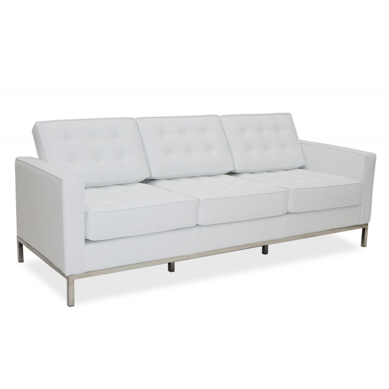 Sofa Florence similpiel blanca 3 plazas