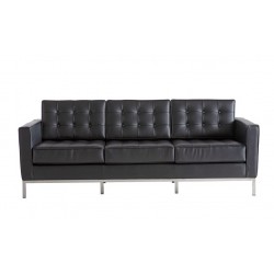 Sofa Florence similpiel negra 3 plazas