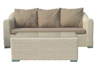 Set sofas rattan blanco alpe 5 plazas