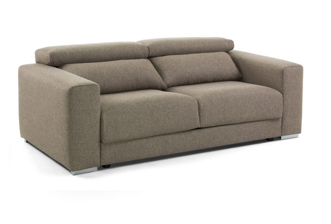 Sofa binari deslizante 3 plazas tela marron