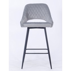 Taburete Boston tapizado velvet gris