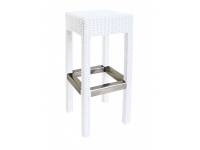 Taburete de rattan blanco