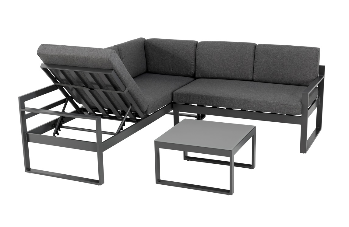 Set Tirol sofa rinconera gris antracita